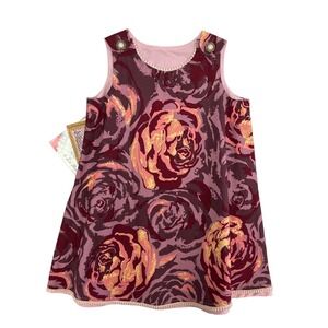 NWT A La Modish Purple Pink Rose Print Dress Girls 5T